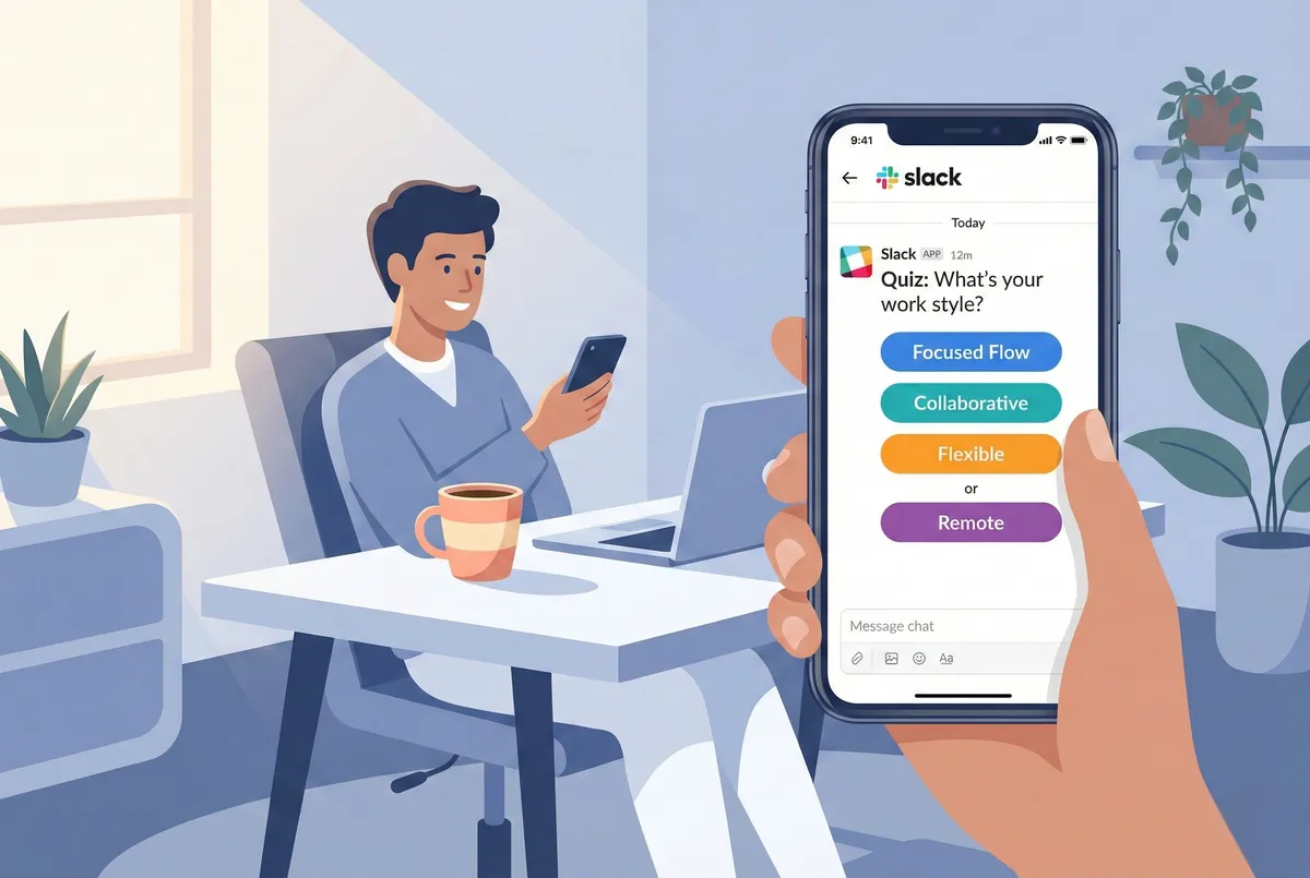 Slackでクイズに回答する学習習慣のイメージ
