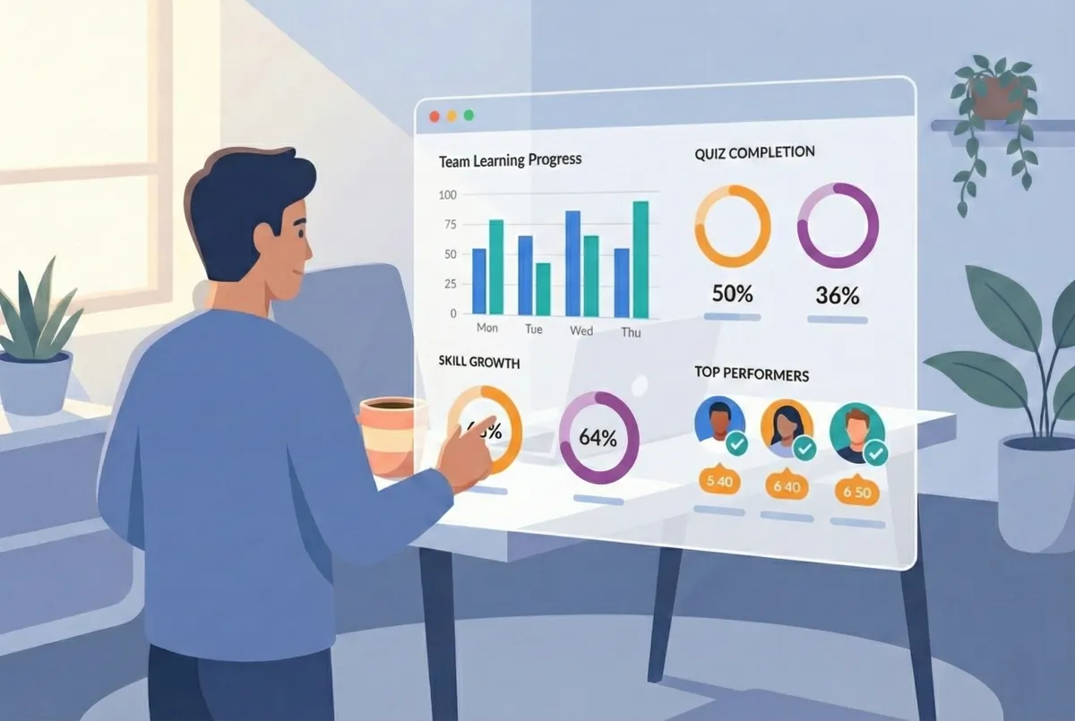 チームの学習進捗ダッシュボードのイメージ